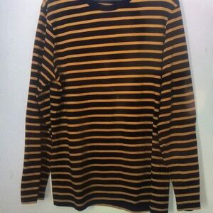 Striped Black and Tan Men's Cardigan